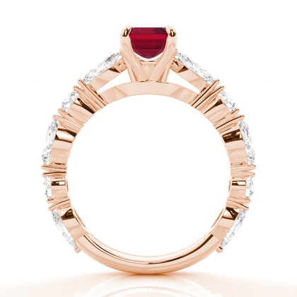 Krappenbesetzter Rubin-Verlobungsring