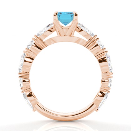 Verlobungsring mit blauem Topas in Krappenfassung