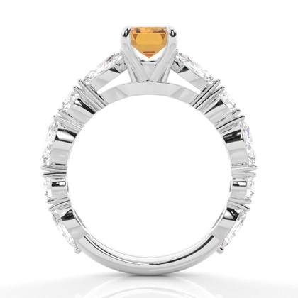 Krappenbesetzter Citrin-Verlobungsring