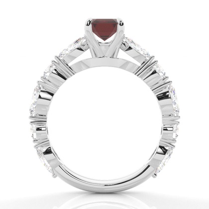 Granat-Verlobungsring in Krappenfassung