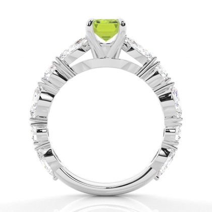 Krappenbesetzter Peridot-Verlobungsring