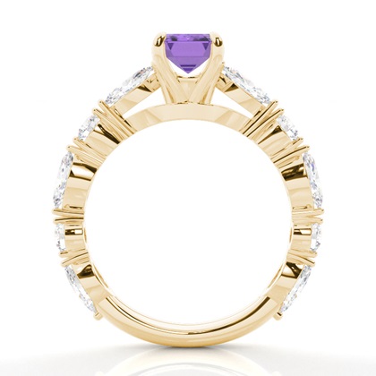 Krappenbesetzter Amethyst-Verlobungsring