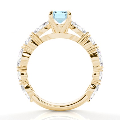 Krappenbesetzter Aquamarin-Verlobungsring