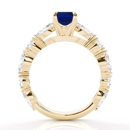 Verlobungsring mit blauem Saphir in Krappenfassung