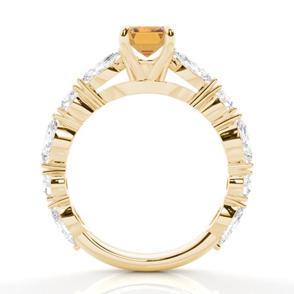 Krappenbesetzter Citrin-Verlobungsring