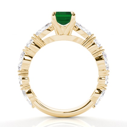 Krappenbesetzter Smaragd-Verlobungsring