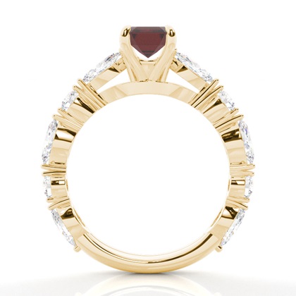 Granat-Verlobungsring in Krappenfassung