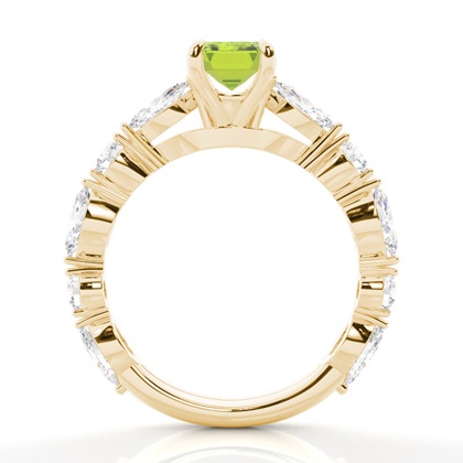 Krappenbesetzter Peridot-Verlobungsring