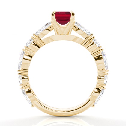 Krappenbesetzter Rubin-Verlobungsring