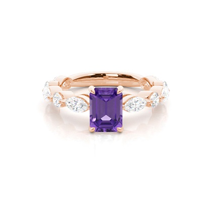 Prong Set Amethyst Engagement Ring