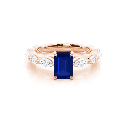 Prong Set Blue Sapphire Engagement Ring