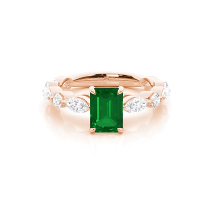 Prong Set Emerald Engagement Ring
