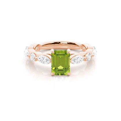 Prong Set Peridot Engagement Ring