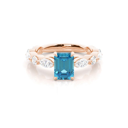 Prong Set Blue Topaz Engagement Ring