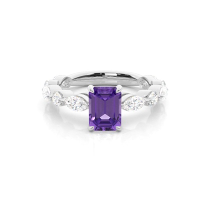 Prong Set Amethyst Engagement Ring
