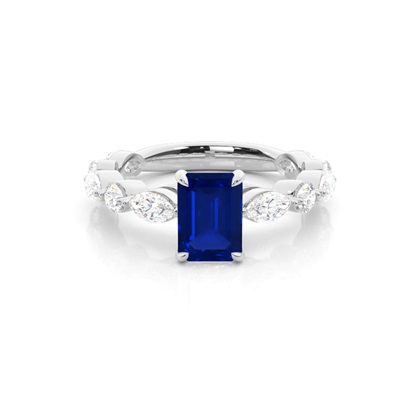 Prong Set Blue Sapphire Engagement Ring