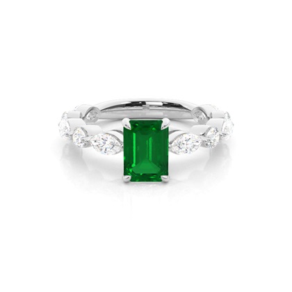 Prong Set Emerald Engagement Ring