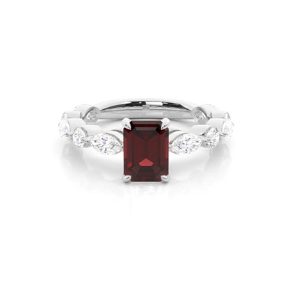 Prong Set Garnet Engagement Ring