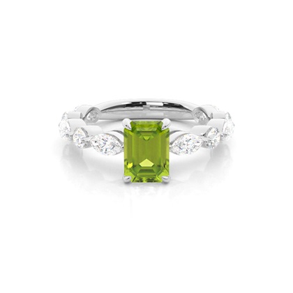 Prong Set Peridot Engagement Ring