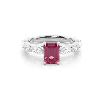 Prong Set Pink Tourmaline Engagement Ring