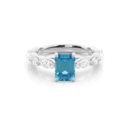 Prong Set Blue Topaz Engagement Ring