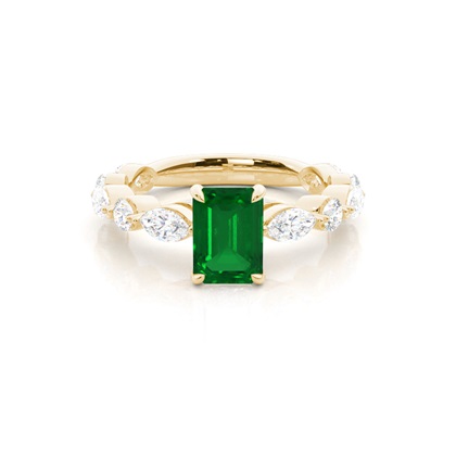 Prong Set Emerald Engagement Ring