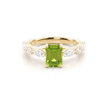 Prong Set Peridot Engagement Ring