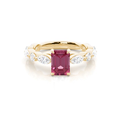 Prong Set Pink Tourmaline Engagement Ring