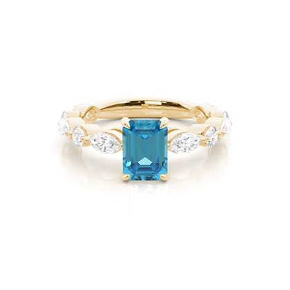 Prong Set Blue Topaz Engagement Ring