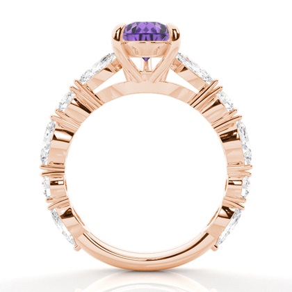 Krappenbesetzter Amethyst-Verlobungsring