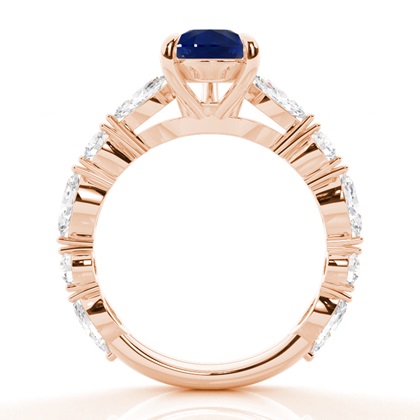 Verlobungsring mit blauem Saphir in Krappenfassung