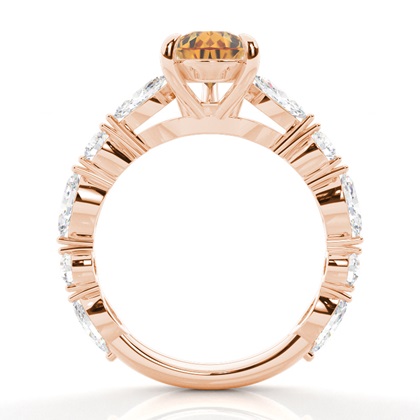 Krappenbesetzter Citrin-Verlobungsring