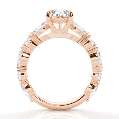 2.00 Carat Rotgold Seitensteine Verlobungsringe