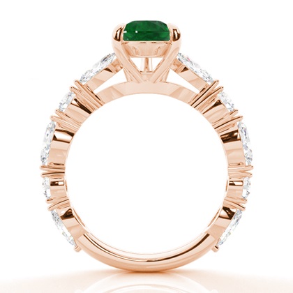 Krappenbesetzter Smaragd-Verlobungsring
