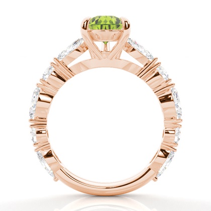 Krappenbesetzter Peridot-Verlobungsring