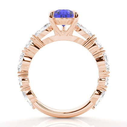 Prong Set Tansanit-Verlobungsring