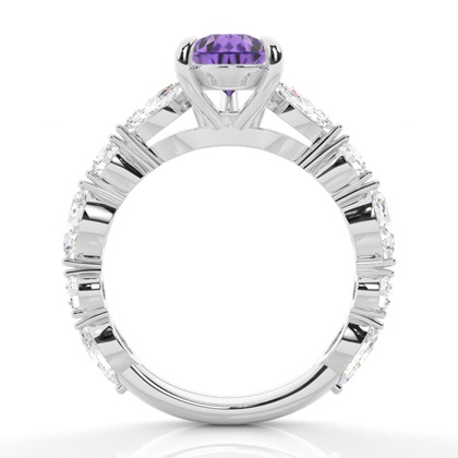 Krappenbesetzter Amethyst-Verlobungsring