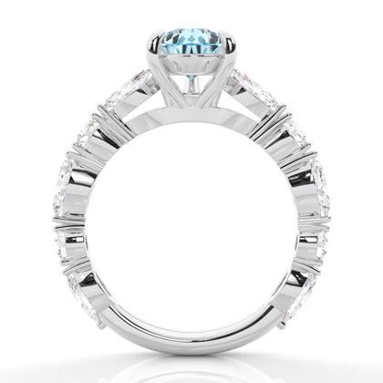 Krappenbesetzter Aquamarin-Verlobungsring