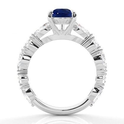 Verlobungsring mit blauem Saphir in Krappenfassung