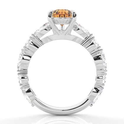 Krappenbesetzter Citrin-Verlobungsring