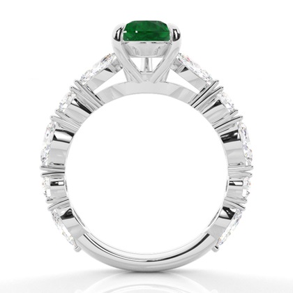 Krappenbesetzter Smaragd-Verlobungsring