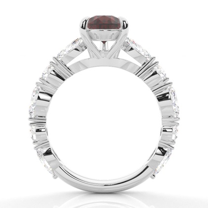 Granat-Verlobungsring in Krappenfassung