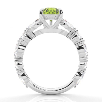 Krappenbesetzter Peridot-Verlobungsring