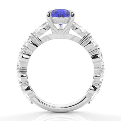 Prong Set Tansanit-Verlobungsring