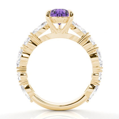 Krappenbesetzter Amethyst-Verlobungsring