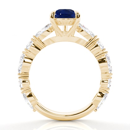 Verlobungsring mit blauem Saphir in Krappenfassung