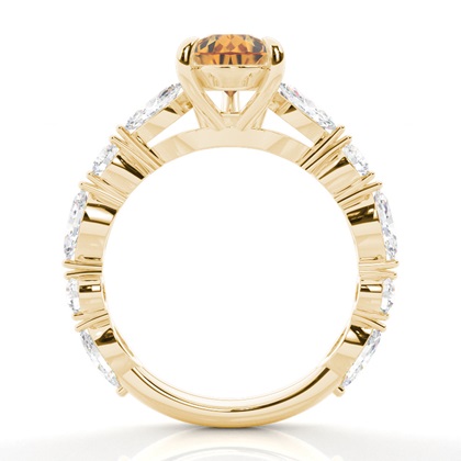 Krappenbesetzter Citrin-Verlobungsring