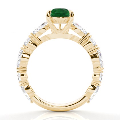 Krappenbesetzter Smaragd-Verlobungsring