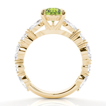 Krappenbesetzter Peridot-Verlobungsring