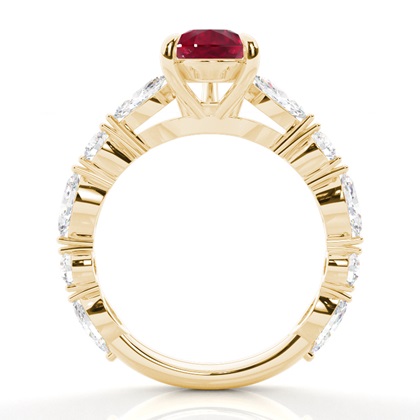 Krappenbesetzter Rubin-Verlobungsring